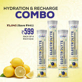 Hydration & Recharge Combo | Puriteo Electrolyte Effervescent Tablets - Pack of 4