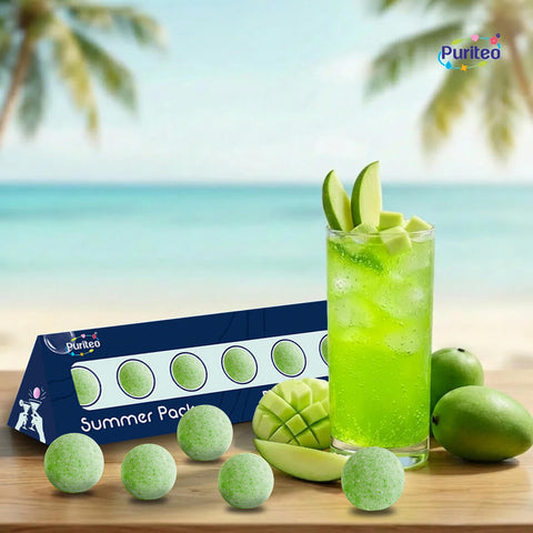 Puriteo Bubbly Bombs Green Mango – Kaccha Aam Tangy Spritz | Summer Special Pack