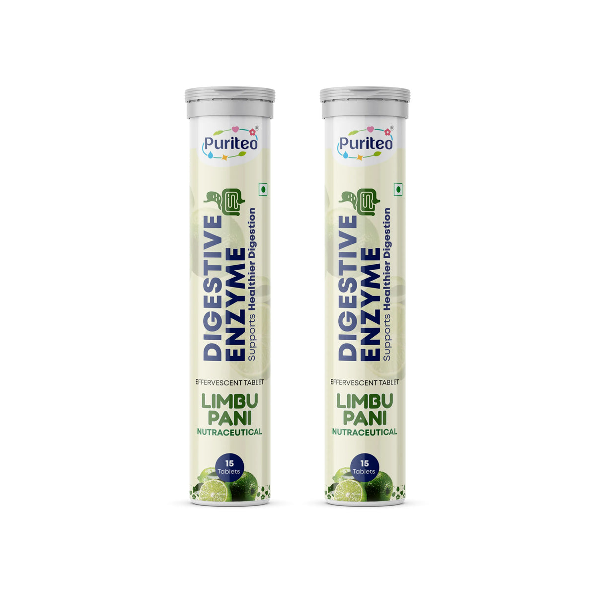Puriteo Digestive Enzyme Effervescent Tablets – Supports Digestion, Gut Health, Bloating Relief & Daily Wellness