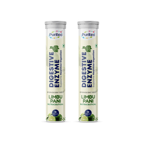 Puriteo Digestive Enzyme Effervescent Tablets – Supports Digestion, Gut Health, Bloating Relief & Daily Wellness