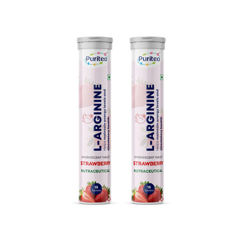 Puriteo L-Arginine Effervescent Tablets – Supports Energy, Stamina, Heart Health & Wellness