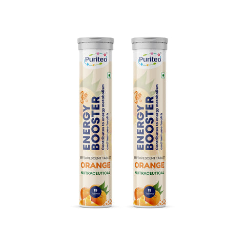 Puriteo Energy Booster Effervescent Tablets – Instant Energy, Stamina Support & Active Performance Supplement