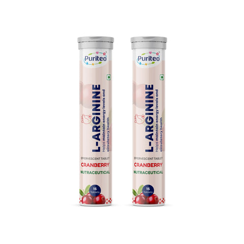 Puriteo L-Arginine Effervescent Tablets – Supports Energy, Stamina, Heart Health & Wellness