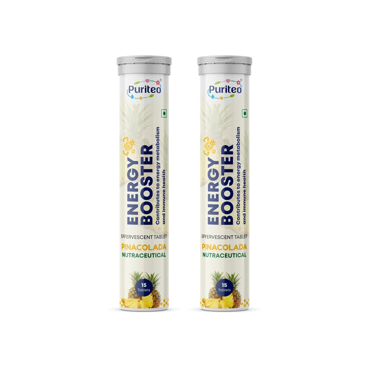Puriteo Energy Booster Effervescent Tablets – Instant Energy, Stamina Support & Active Performance Supplement