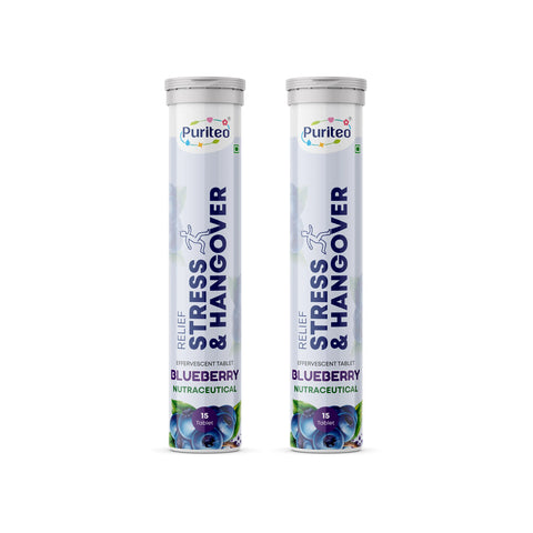Puriteo Stress & Hangover Effervescent Tablets – Supports Recovery, Rehydration, Relaxation & Mental Refreshment
