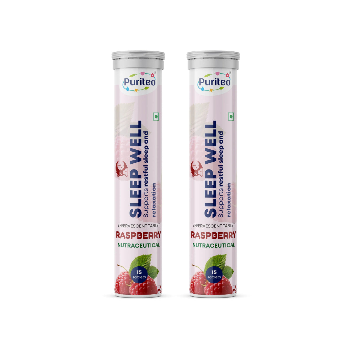 Puriteo Sleep Well Effervescent Tablets for Deep Restful Sleep, Relaxation, Stress Relief & Better Night Recovery