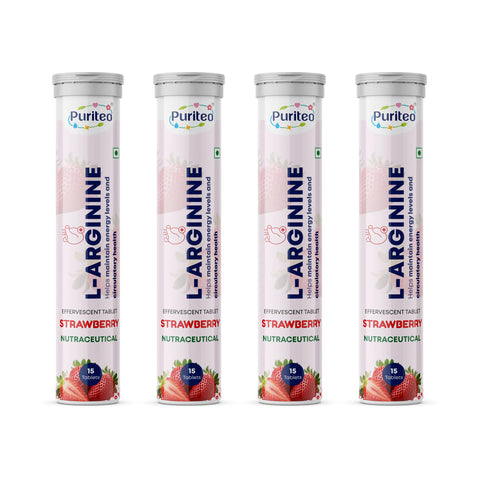 Puriteo L-Arginine Effervescent Tablets – Supports Energy, Stamina, Heart Health & Wellness