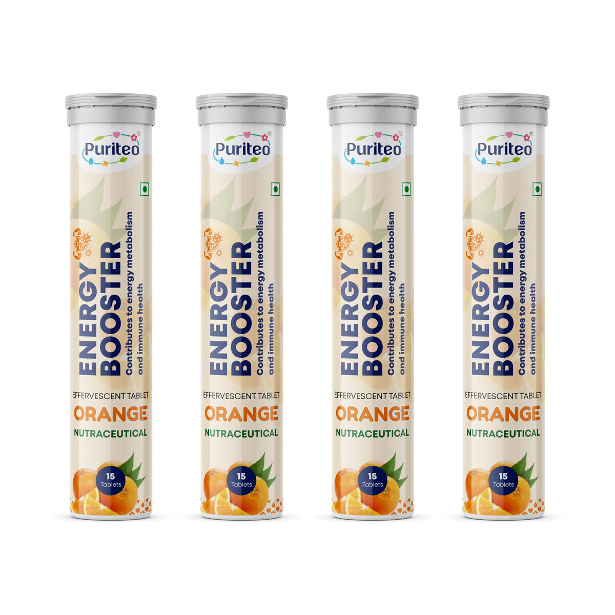 Puriteo Energy Booster Effervescent Tablets – Instant Energy, Stamina Support & Active Performance Supplement