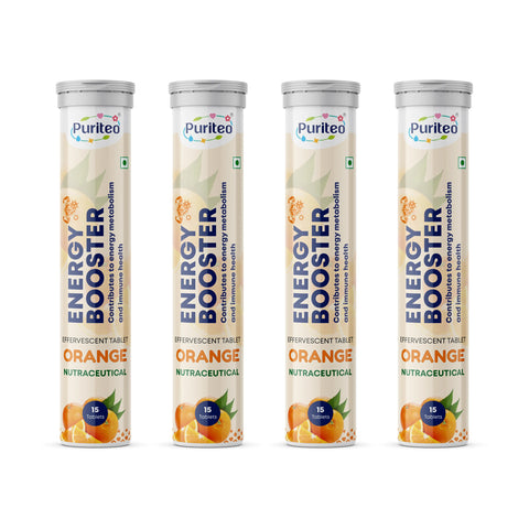Puriteo Energy Booster Effervescent Tablets – Instant Energy, Stamina Support & Active Performance Supplement