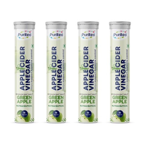 Puriteo Apple Cider Vinegar Effervescent Tablets for Weight Management, Detox, Digestion & Fit Body Support