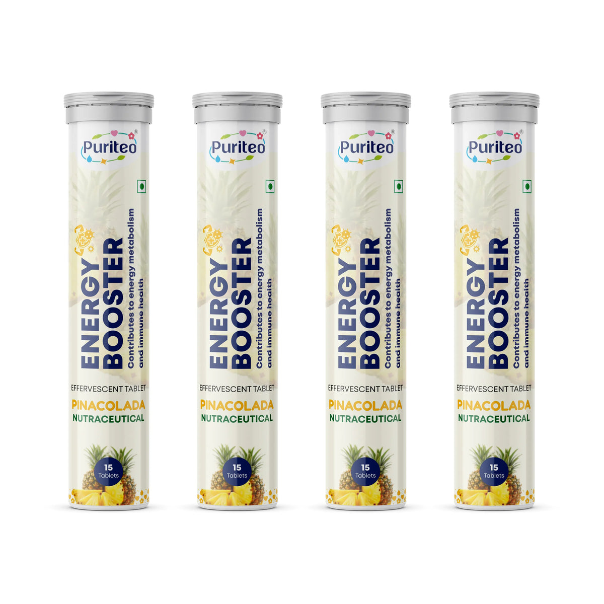 Puriteo Energy Booster Effervescent Tablets – Instant Energy, Stamina Support & Active Performance Supplement