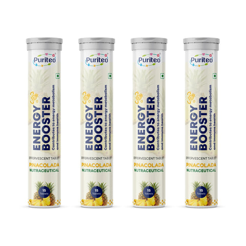 Puriteo Energy Booster Effervescent Tablets – Instant Energy, Stamina Support & Active Performance Supplement