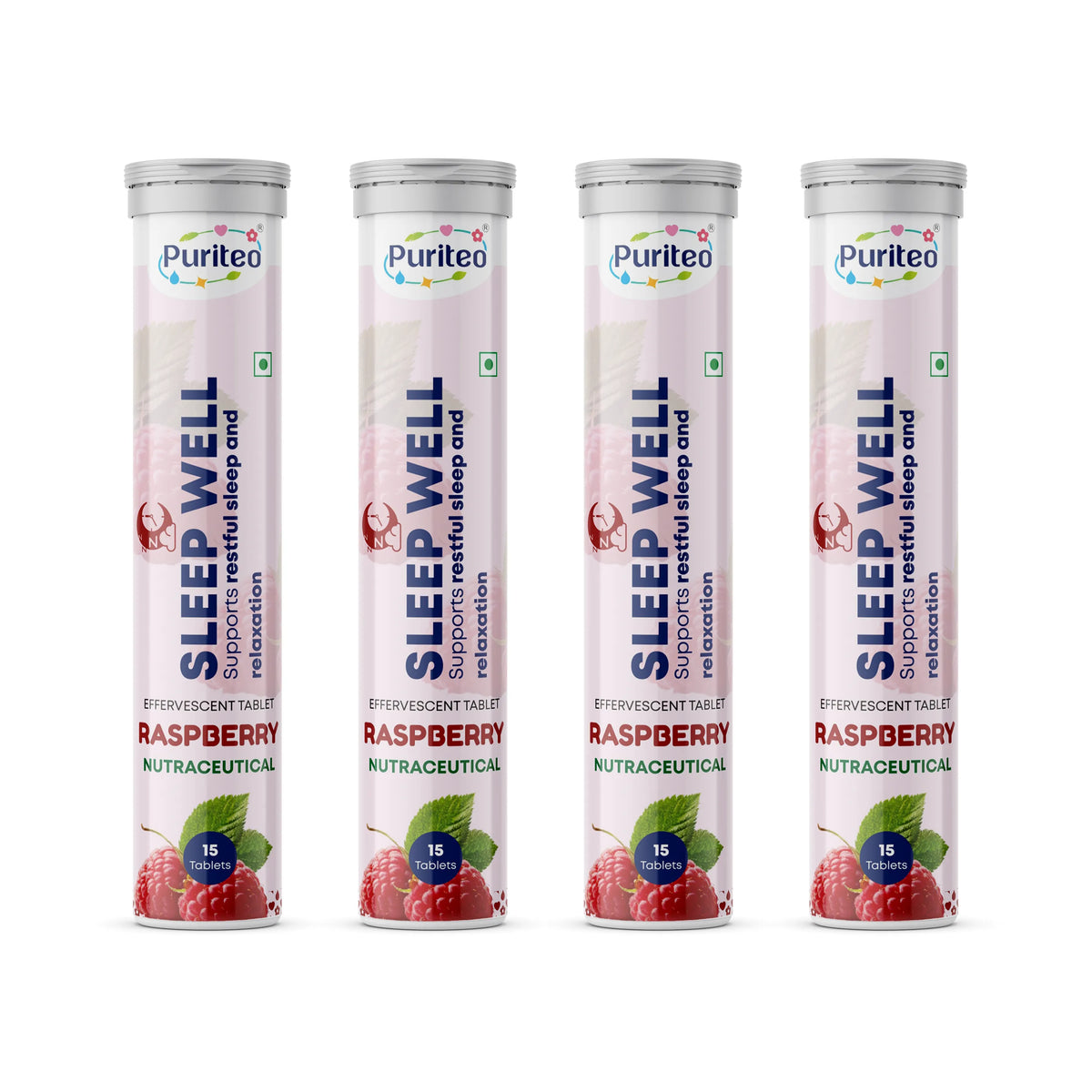 Puriteo Sleep Well Effervescent Tablets for Deep Restful Sleep, Relaxation, Stress Relief & Better Night Recovery