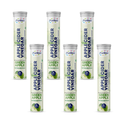 Puriteo Apple Cider Vinegar Effervescent Tablets for Weight Management, Detox, Digestion & Fit Body Support