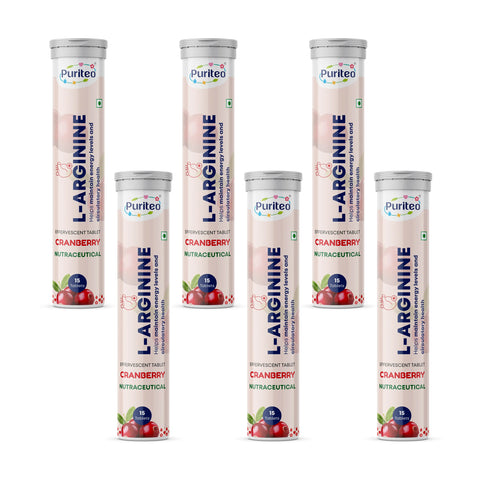 Puriteo L-Arginine Effervescent Tablets – Supports Energy, Stamina, Heart Health & Wellness