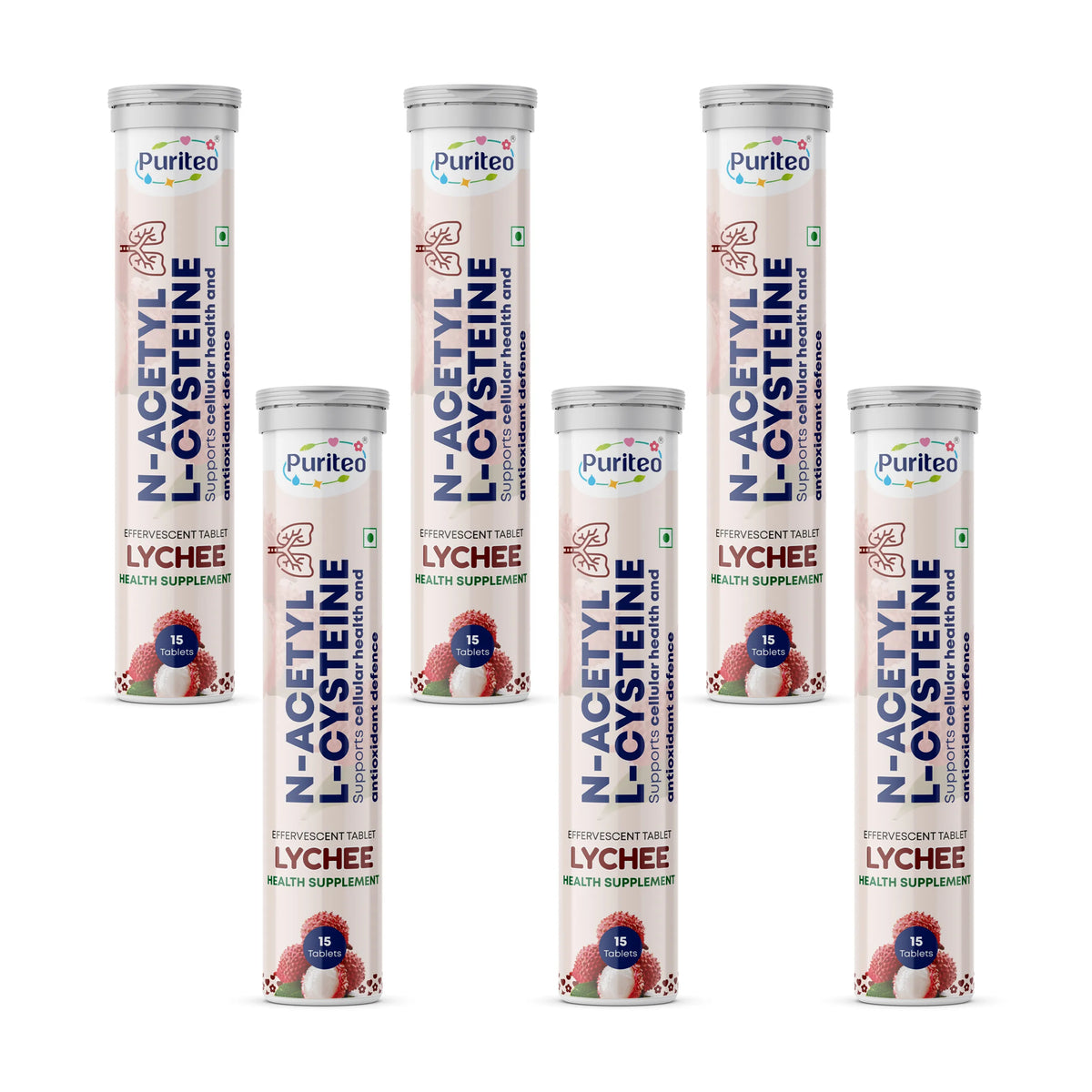 Puriteo N-Acetyl L-Cysteine Effervescent Tablets with Vitamin C – Detox, Immunity & Wellness
