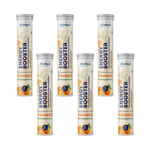 Puriteo Energy Booster Effervescent Tablets – Instant Energy, Stamina Support & Active Performance Supplement