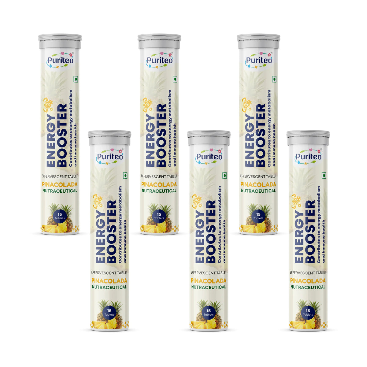 Puriteo Energy Booster Effervescent Tablets – Instant Energy, Stamina Support & Active Performance Supplement