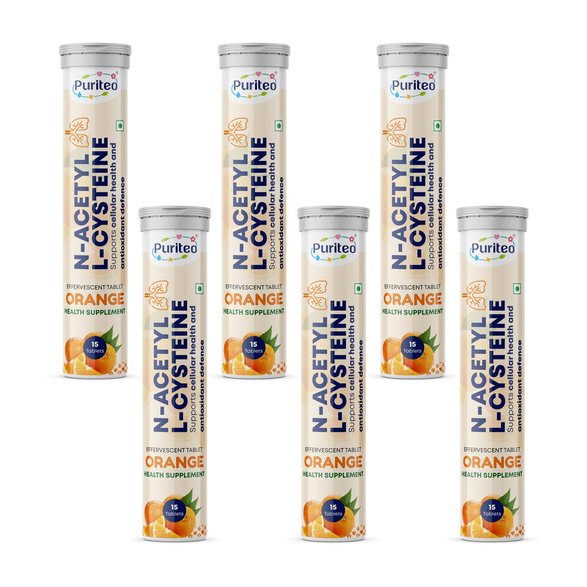 Puriteo N-Acetyl L-Cysteine Effervescent Tablets with Vitamin C – Detox, Immunity & Wellness