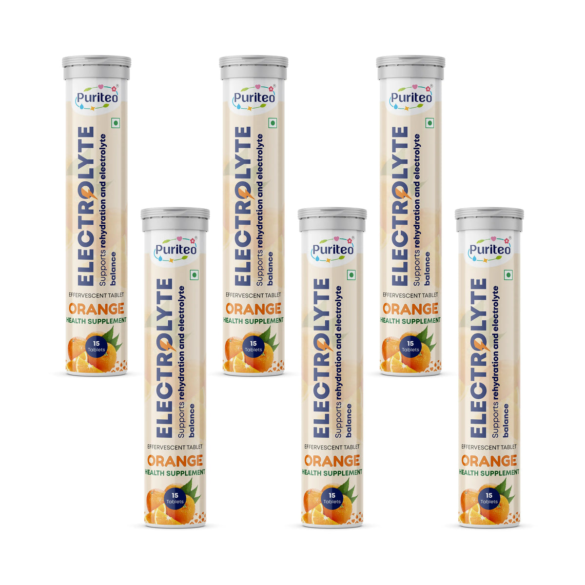Puriteo Electrolyte Effervescent Tablets – Hydration Boost, Energy Recovery & Electrolyte Balance Support