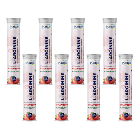 Puriteo L-Arginine Effervescent Tablets – Supports Energy, Stamina, Heart Health & Wellness