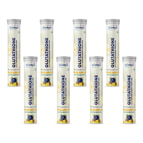 Puriteo L-Glutathione Effervescent Tablets with Vitamin C for Skin Brightening, Glow, Detox & Antioxidant Support
