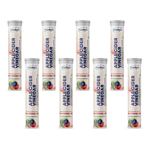 Puriteo Apple Cider Vinegar Effervescent Tablets for Weight Management, Detox, Digestion & Fit Body Support