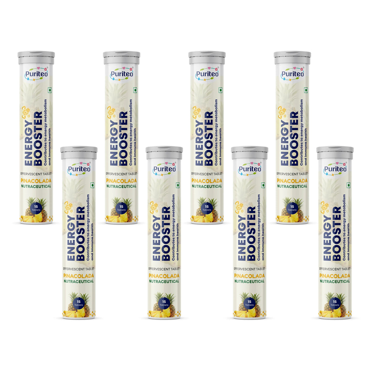 Puriteo Energy Booster Effervescent Tablets – Instant Energy, Stamina Support & Active Performance Supplement