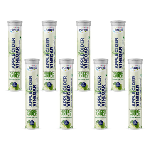 Puriteo Apple Cider Vinegar Effervescent Tablets for Weight Management, Detox, Digestion & Fit Body Support