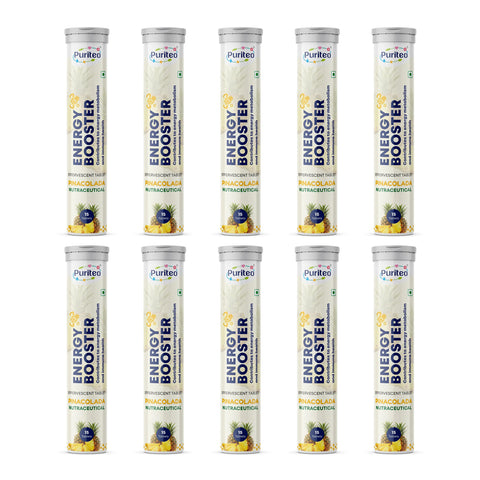 Puriteo Energy Booster Effervescent Tablets – Instant Energy, Stamina Support & Active Performance Supplement