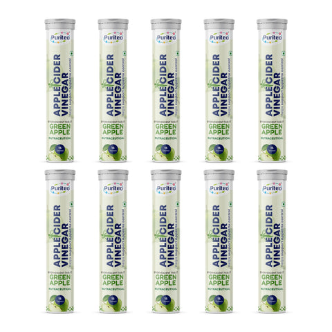 Puriteo Apple Cider Vinegar Effervescent Tablets for Weight Management, Detox, Digestion & Fit Body Support
