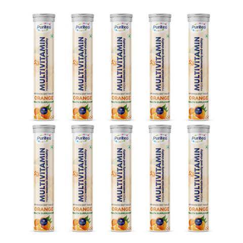 Puriteo Multivitamin Effervescent Tablets with Vitamin C, B-Complex & Essential Nutrients