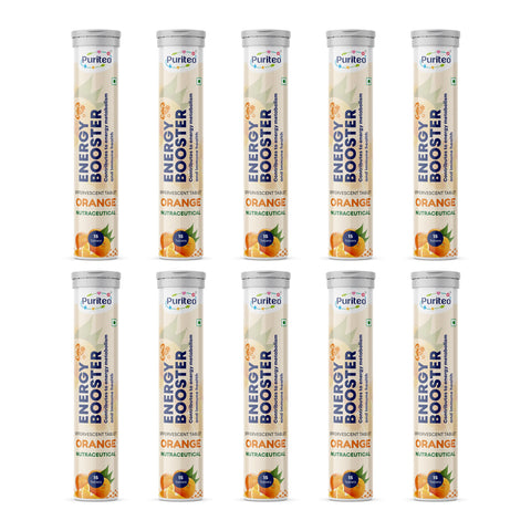 Puriteo Energy Booster Effervescent Tablets – Instant Energy, Stamina Support & Active Performance Supplement