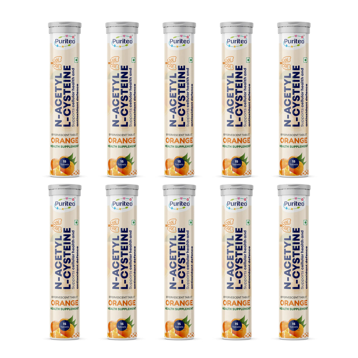 Puriteo N-Acetyl L-Cysteine Effervescent Tablets with Vitamin C – Detox, Immunity & Wellness