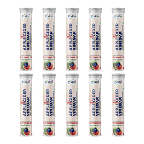 Puriteo Apple Cider Vinegar Effervescent Tablets for Weight Management, Detox, Digestion & Fit Body Support
