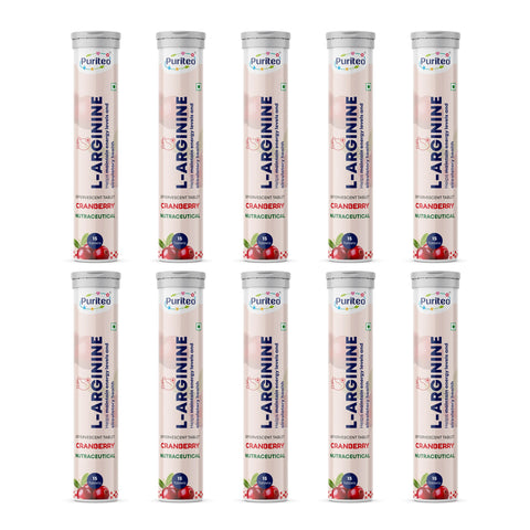 Puriteo L-Arginine Effervescent Tablets – Supports Energy, Stamina, Heart Health & Wellness