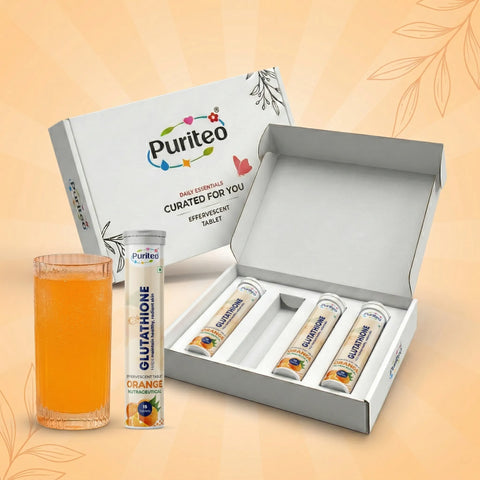 Glow & Grace Combo | Puriteo L-Glutathione Effervescent Tablets – Pack of 4