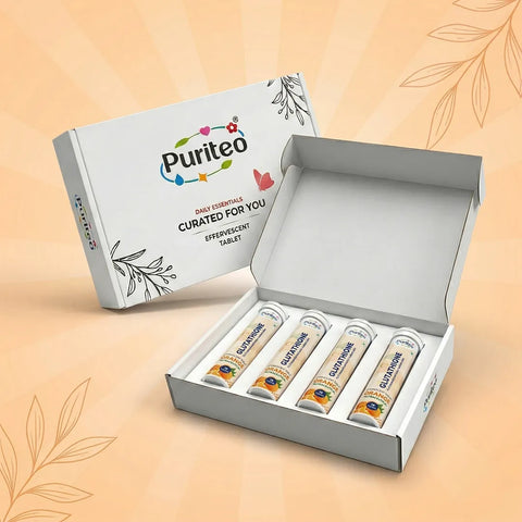 Glow & Grace Combo | Puriteo L-Glutathione Effervescent Tablets – Pack of 4