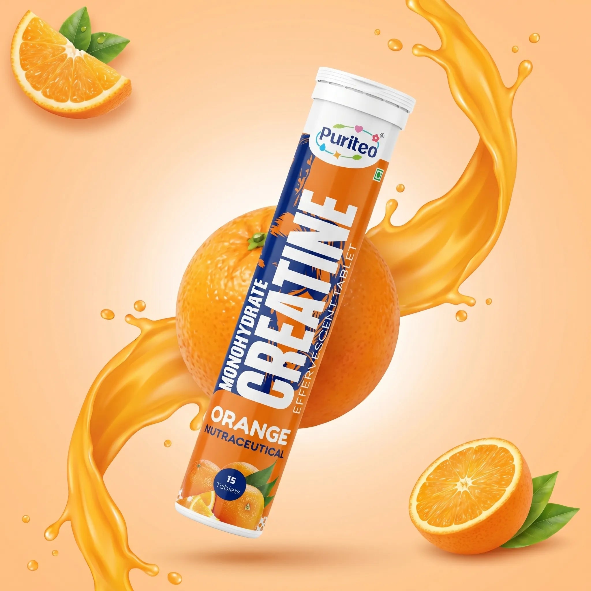 Creatine Effervescent Tablets-Orange