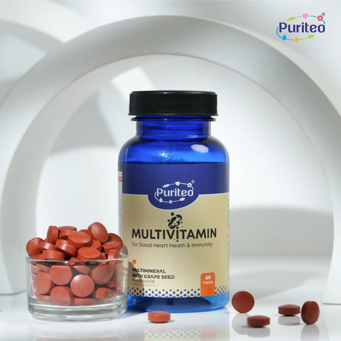 Puriteo Multivitamin Tablet - Multimineral & Grape Seed Formula | Boosts Energy, Strength & Overall Health