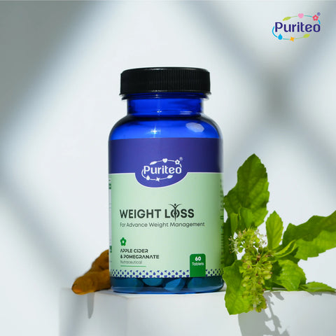 Puriteo Weight Loss Tablet - Apple Cider & Pomegranate Formula | Supports Fat Burning & Metabolism