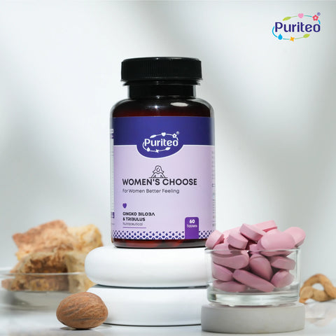 Puriteo Women’s Choice Tablet - Ginkgo Biloba & Tribulus Formula | Supports Hormonal Balance & Women’s Health