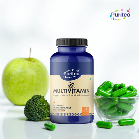 Puriteo Multivitamin Capsule - 3-Complex & Amino Acids Formula | Supports Energy & Daily Health