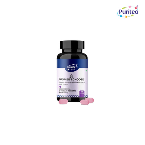 Puriteo Women’s Choice Tablet - Ginkgo Biloba & Tribulus Formula | Supports Hormonal Balance & Women’s Health