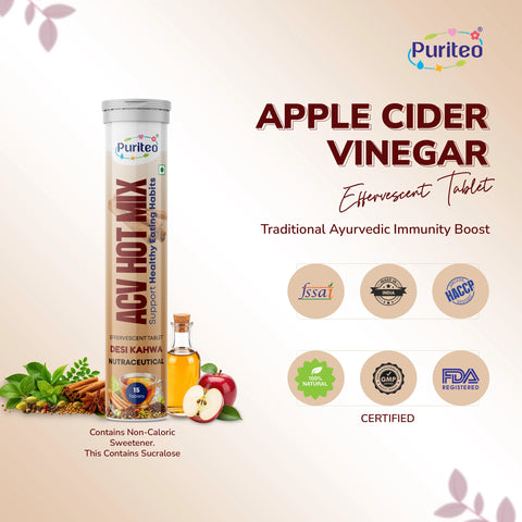 Puriteo Hot Mix ACV Effervescent Tablets | Craving Control and Supports Digestion