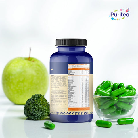 Puriteo Multivitamin Capsule - 3-Complex & Amino Acids Formula | Supports Energy & Daily Health