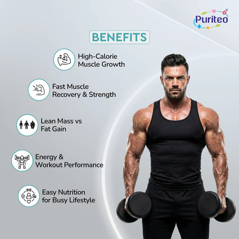 Puriteo Muscle Gainer Tablet - Ashwagandha & Tribulus Formula | Supports Strength, Recovery & Muscle Growth