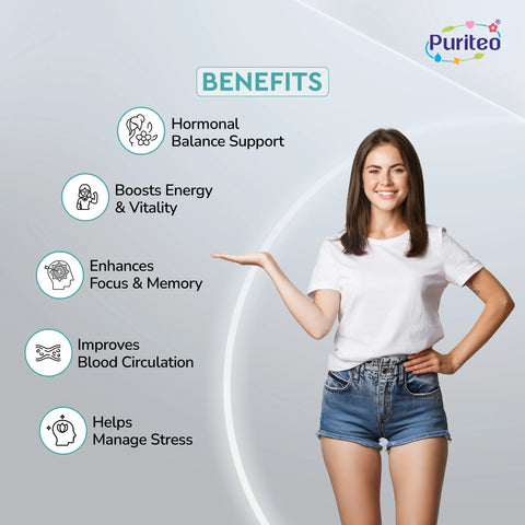Puriteo Women’s Choice Tablet - Ginkgo Biloba & Tribulus Formula | Supports Hormonal Balance & Women’s Health