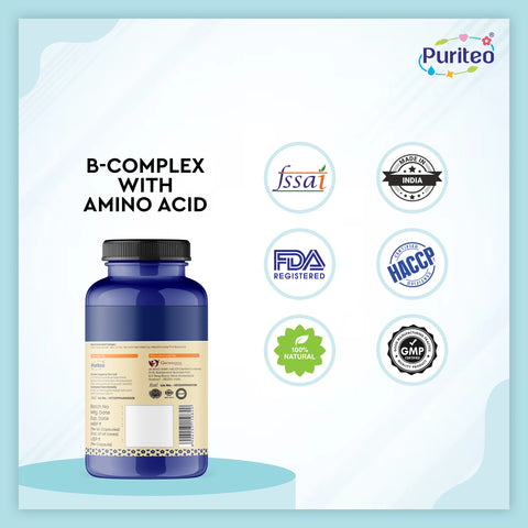 Puriteo Multivitamin Capsule - 3-Complex & Amino Acids Formula | Supports Energy & Daily Health