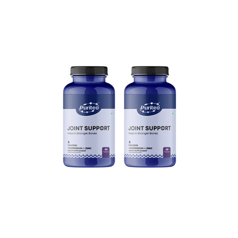 Puriteo Joint Support Tablet - Calcium, Magnesium & Zinc Formula | Promotes Flexibility, Comfort & Joint Health